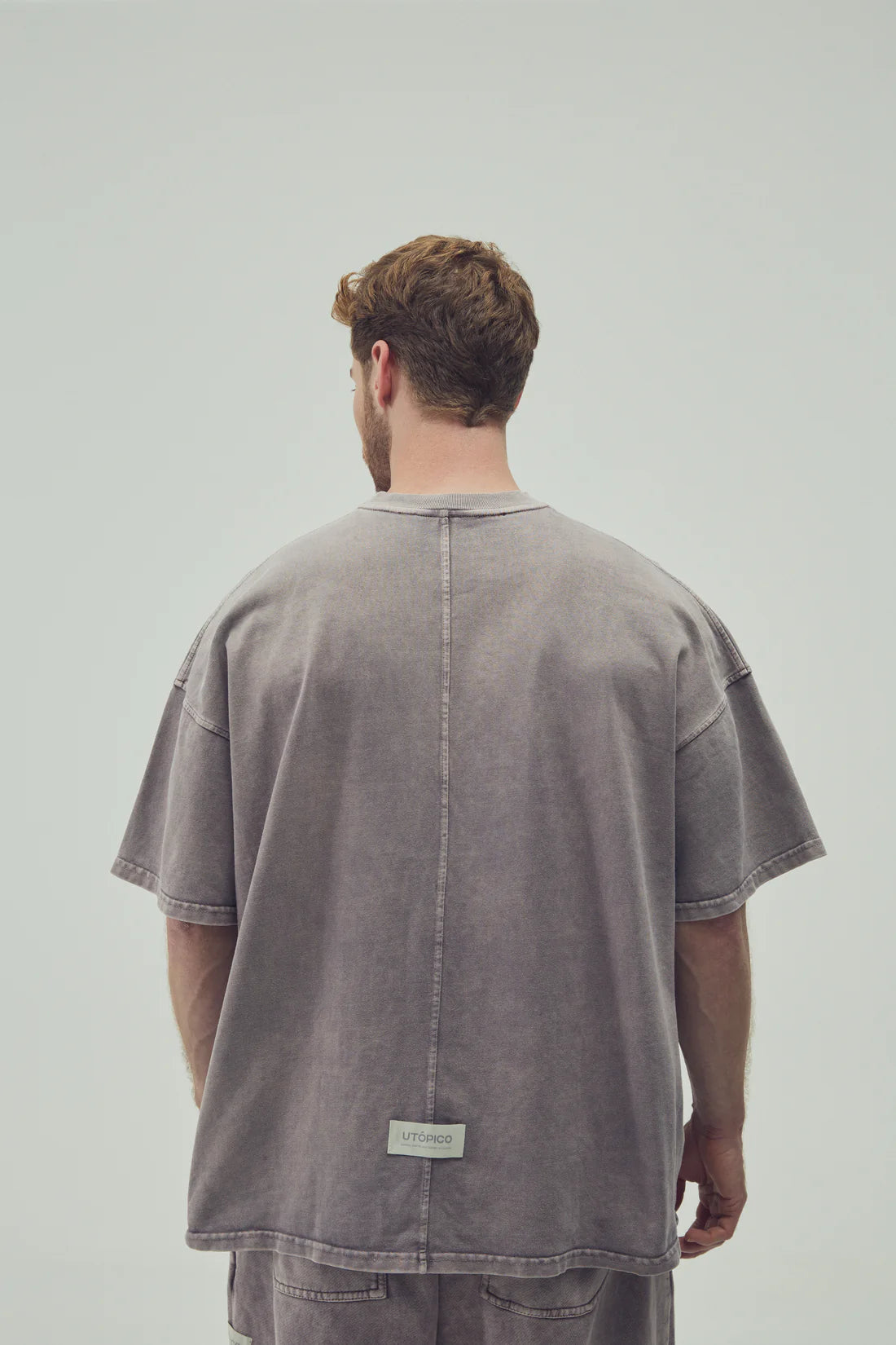 Utópico Camiseta Oversized - Moca