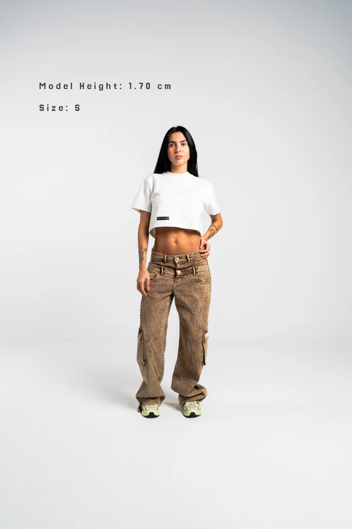 Aurum white born to fly croptop