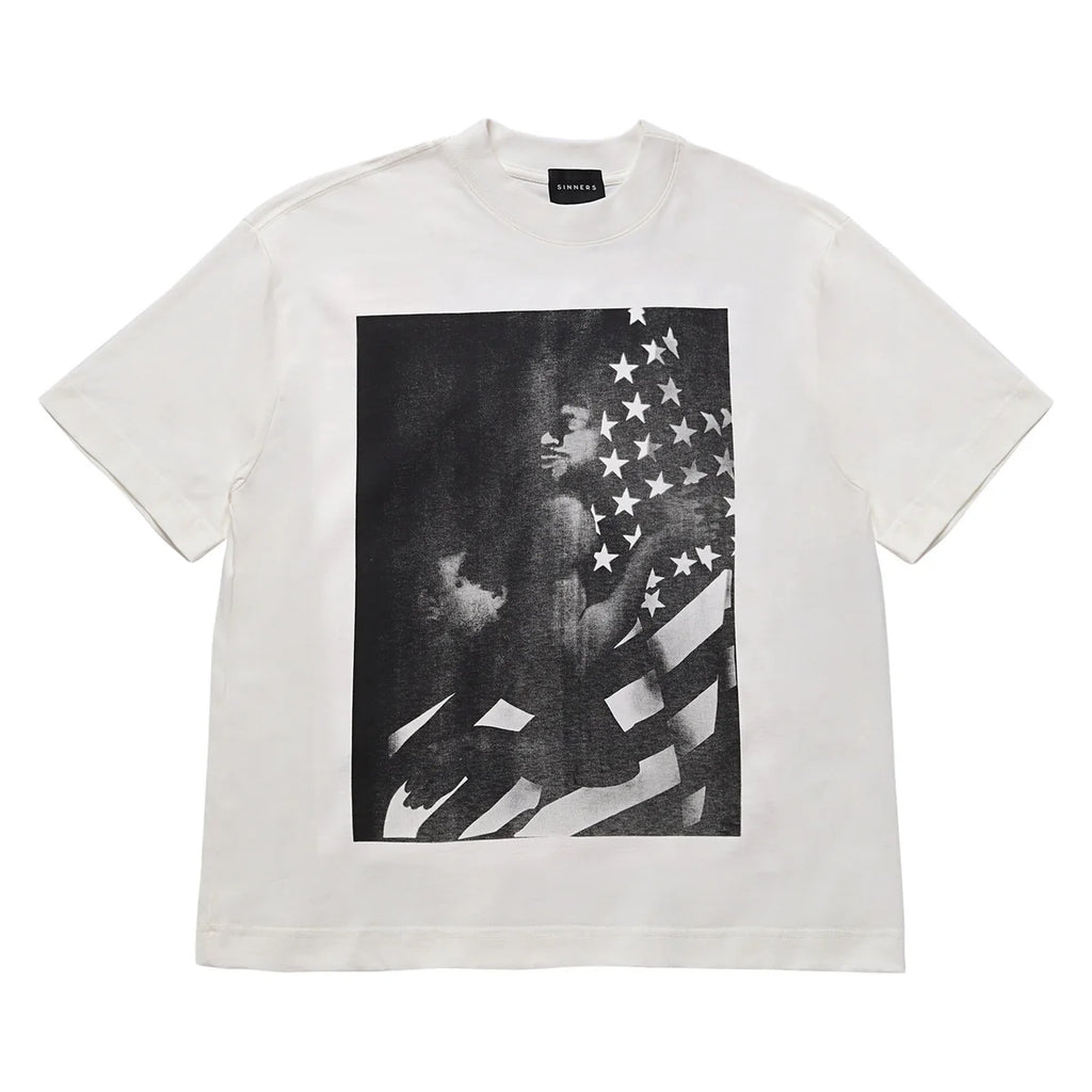 Sinners i <3 america creme t-shirt