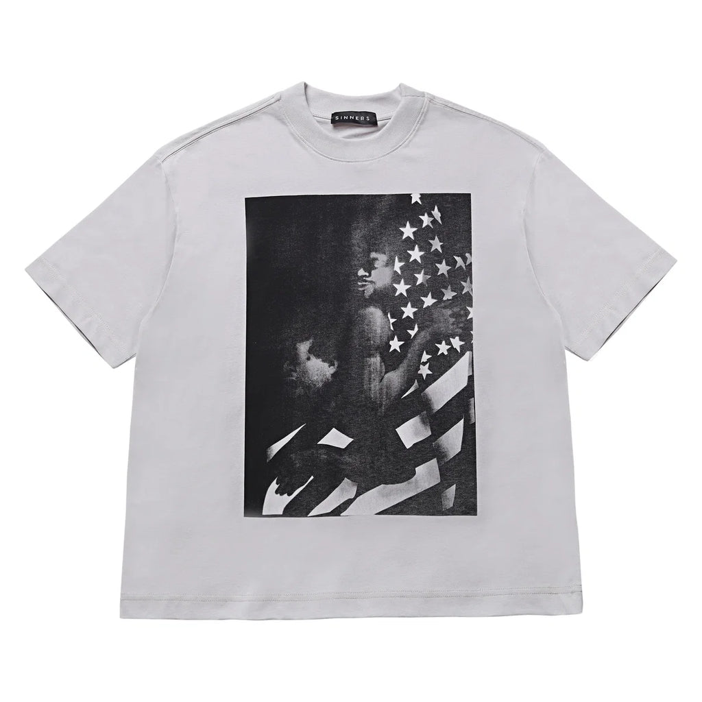 Sinners i <3 america gray t-shirt
