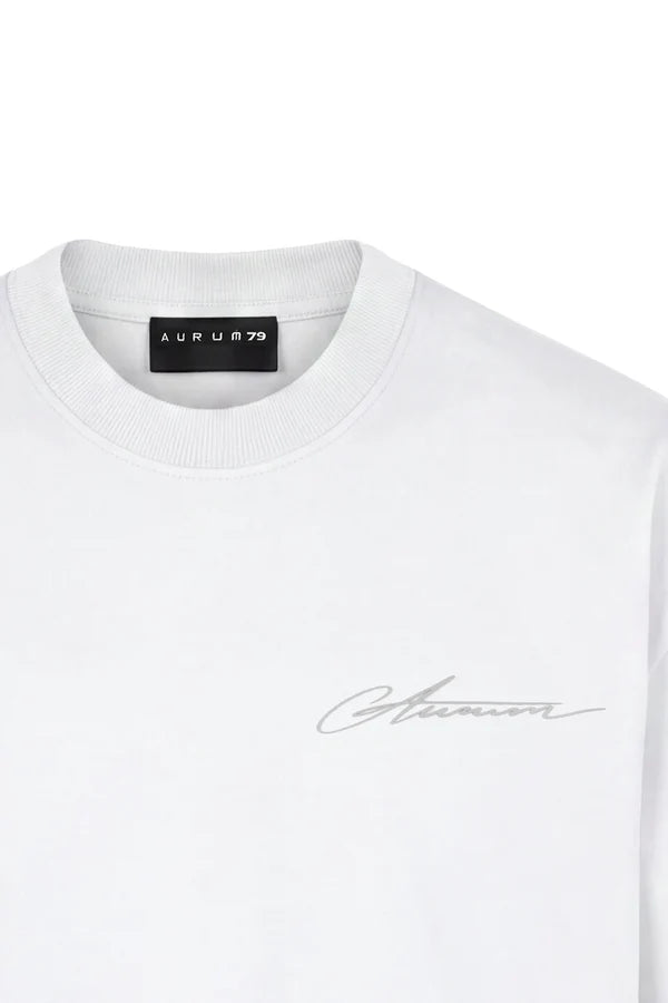 Aurum Overzized White Line T-Shirt