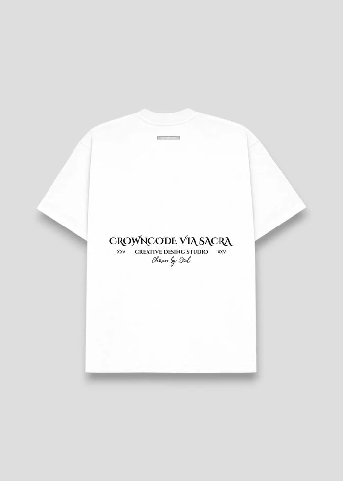 Crowncode camiseta faded angel - off white