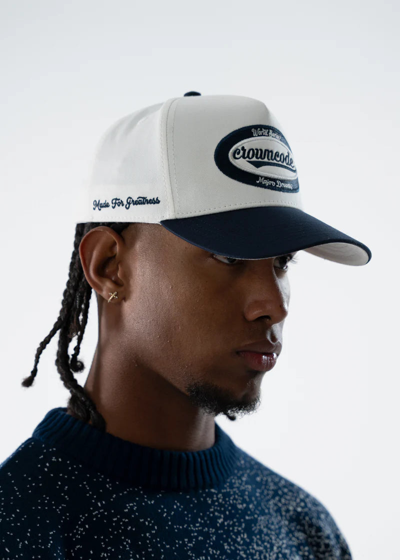 Crowncode gorra world series - crema y azul