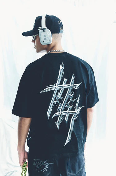 Culturewise Camiseta Negra Logo Chrome Reflective CWQ7-OREFLE