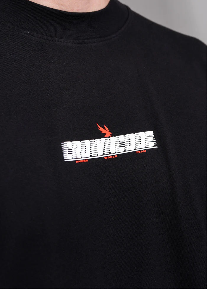 Crowncode camiseta racing world team - negra