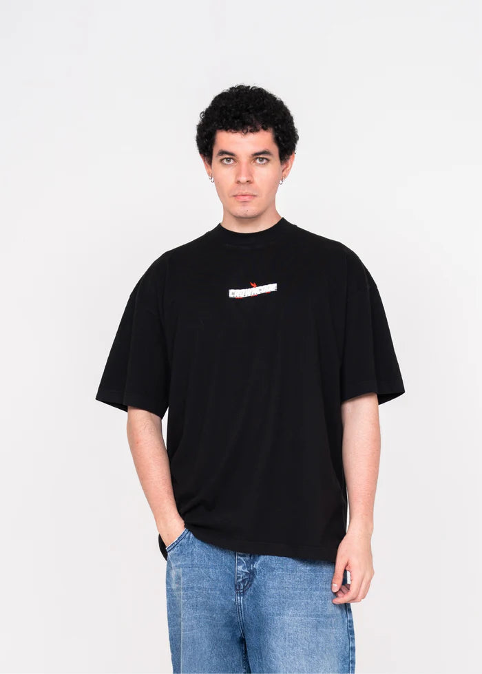 Crowncode camiseta racing world team - negra