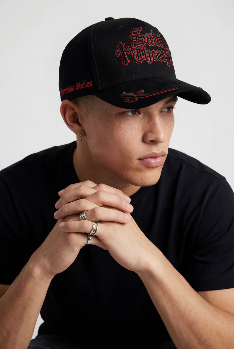 Saint Theory Gorra Silent Cross Black White Red