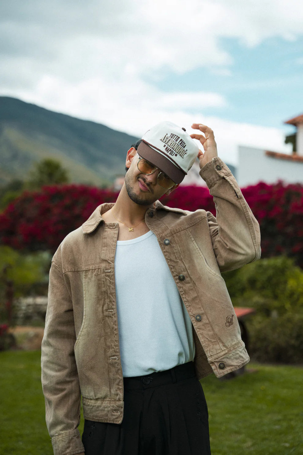 Astronomic Gorra Golfer Napoli - Crema y Café