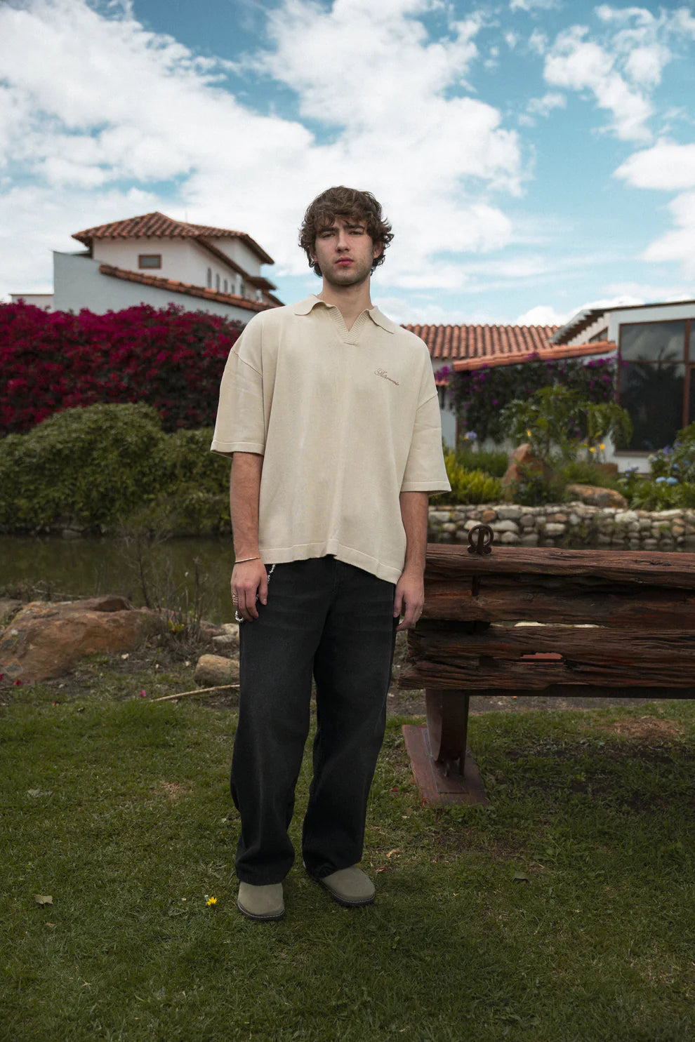 Astronomic Wide fit Jean - Negro Desgastado