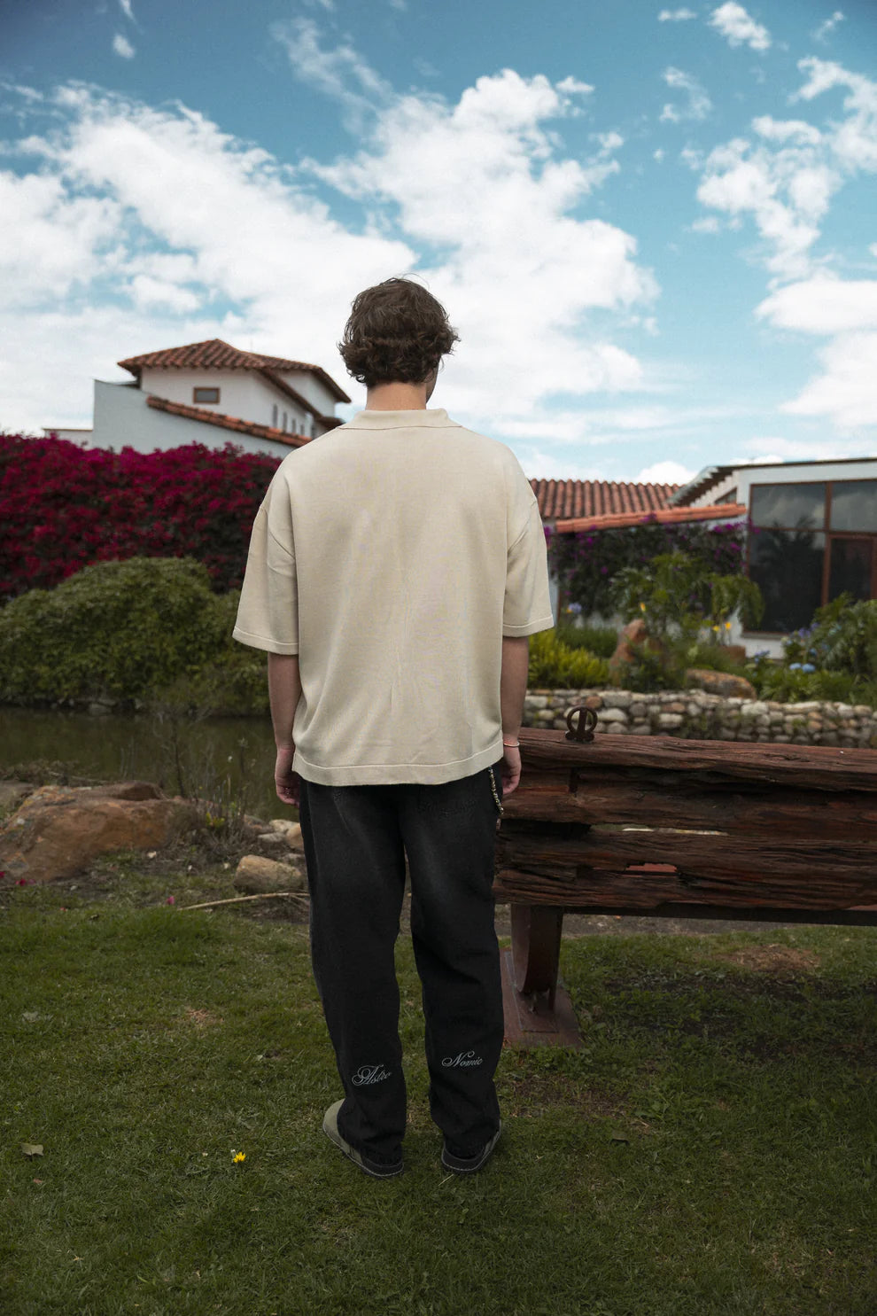 Astronomic Wide fit Jean - Negro Desgastado