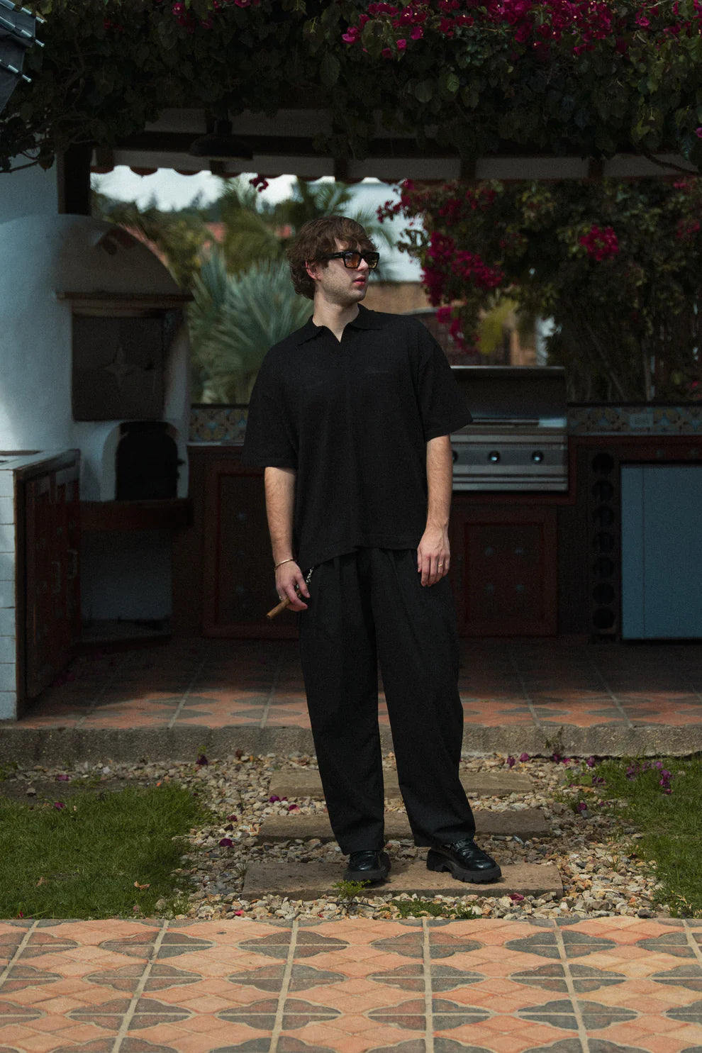 Astronomic Camiseta Polo Tejida - Negro