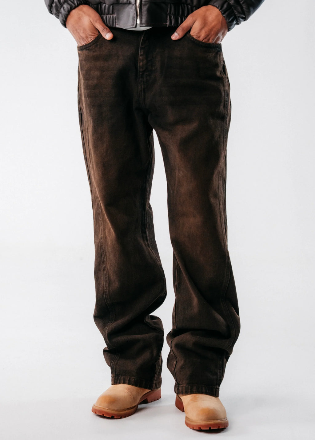 Crowncode side line jean - bark