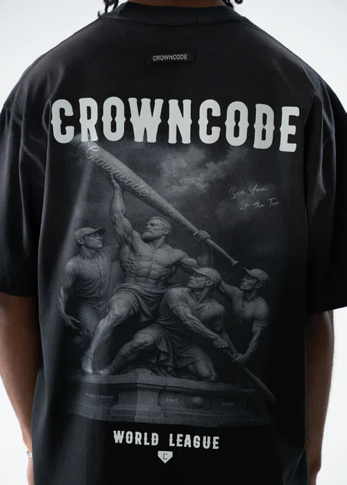 Crowncode camiseta mythologhy statue - negro degrade