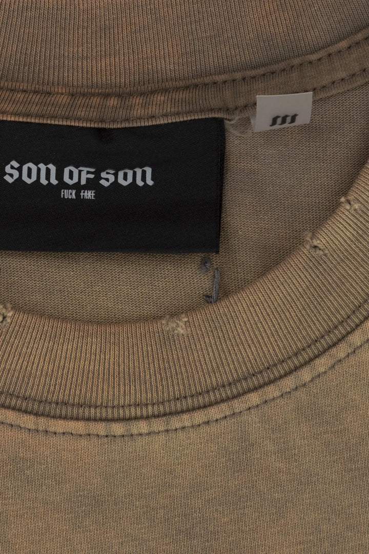SON OF SON OT-036 CREW NECK OVERSIZE T-SHIRT ACID WASH GREY