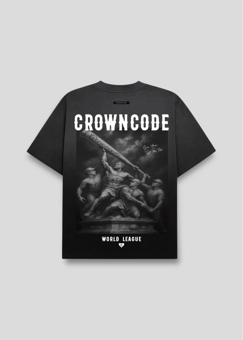 Crowncode camiseta mythologhy statue - negro degrade