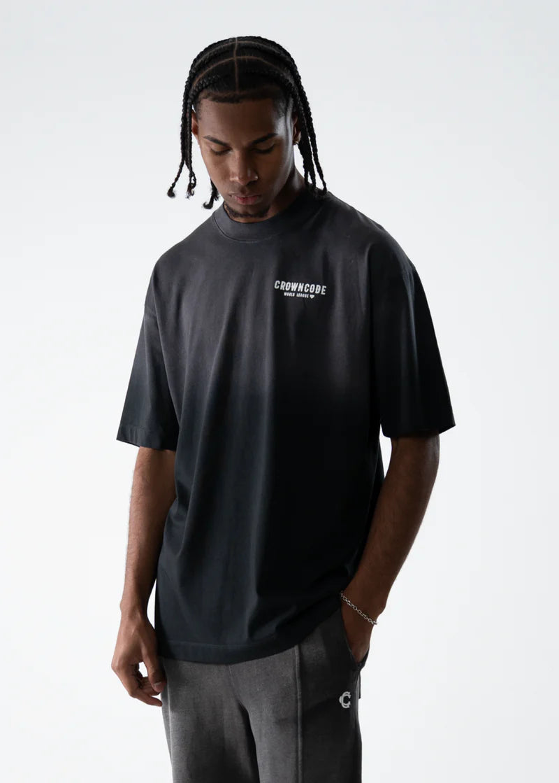 Crowncode camiseta mythologhy statue - negro degrade