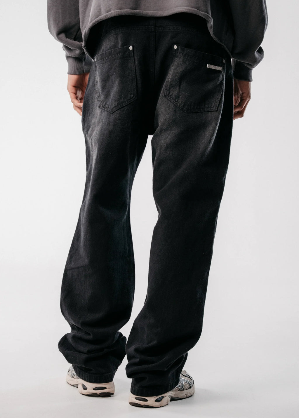 Crowncode side line jean - negro desgastado