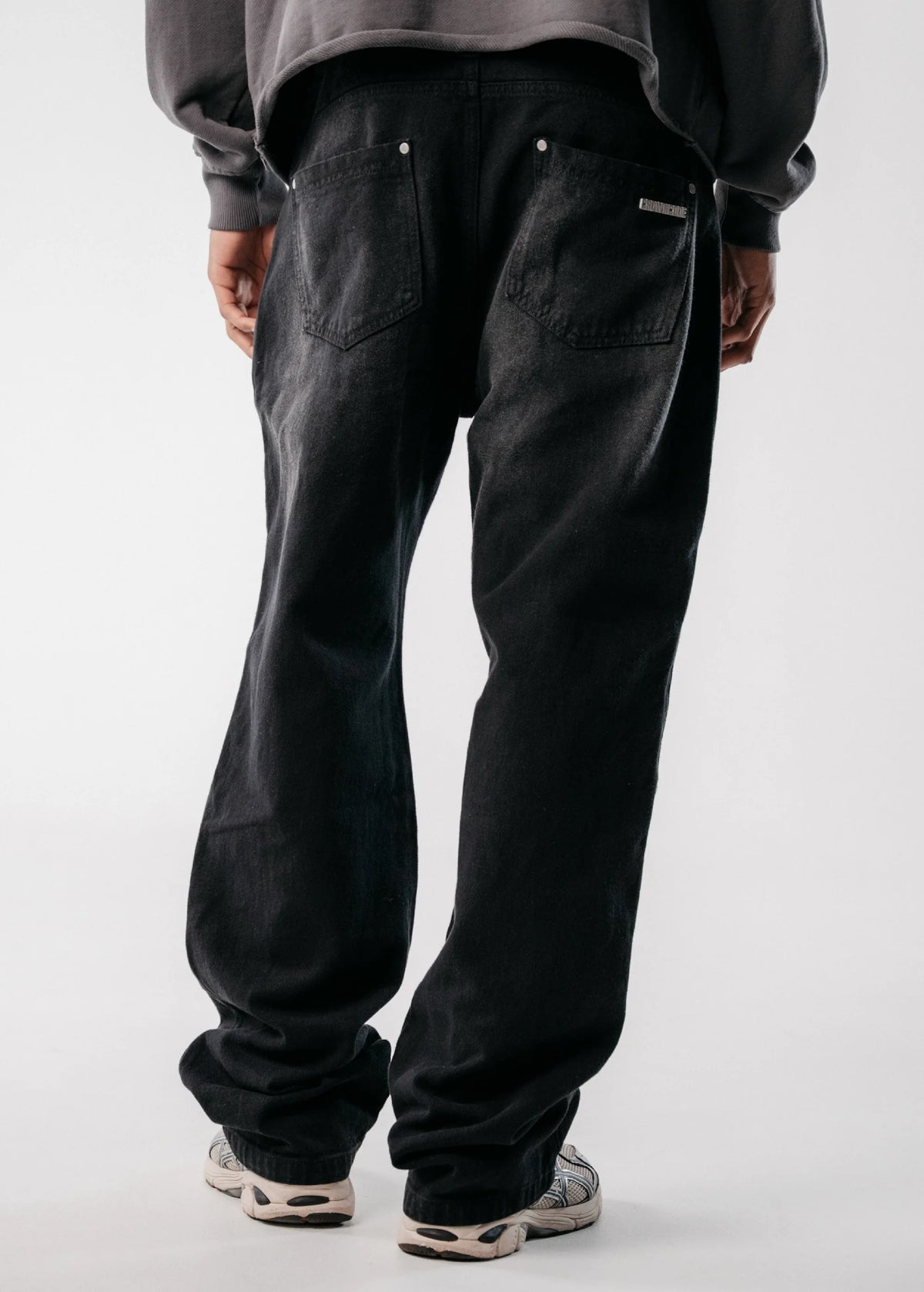Crowncode side line jean - negro desgastado