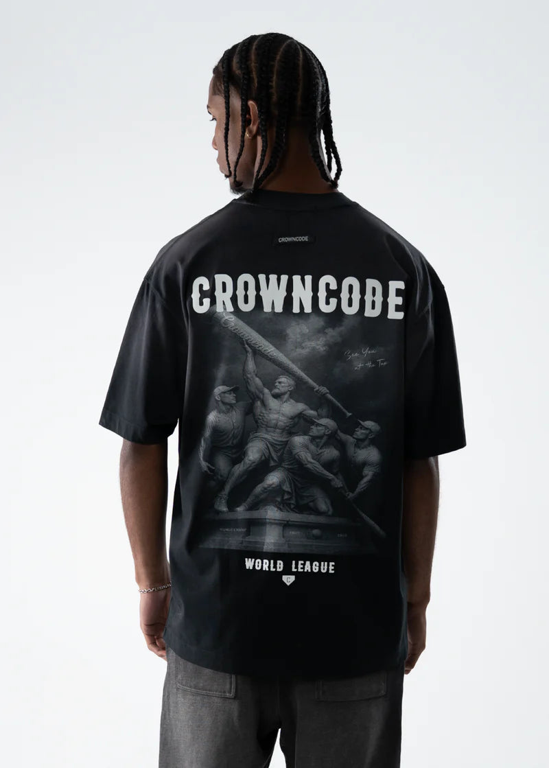 Crowncode camiseta mythologhy statue - negro degrade