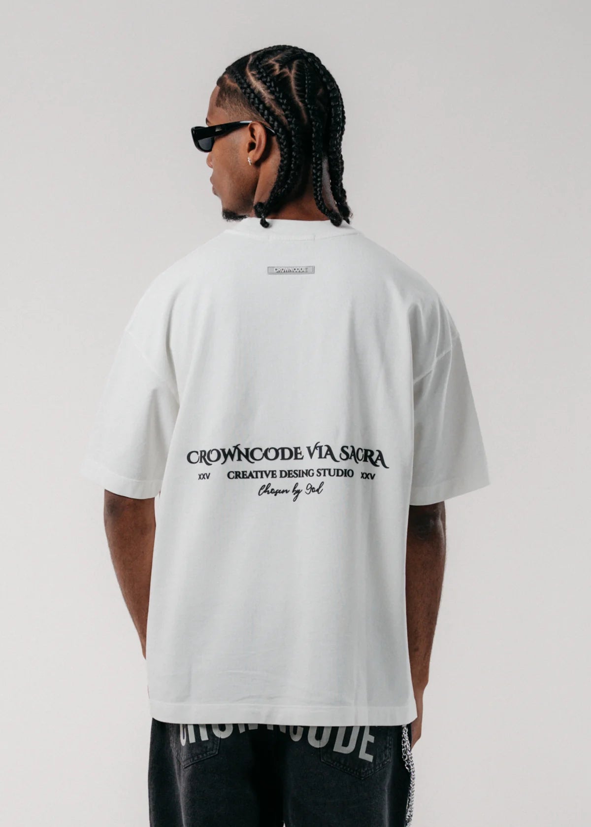 Crowncode camiseta faded angel - off white