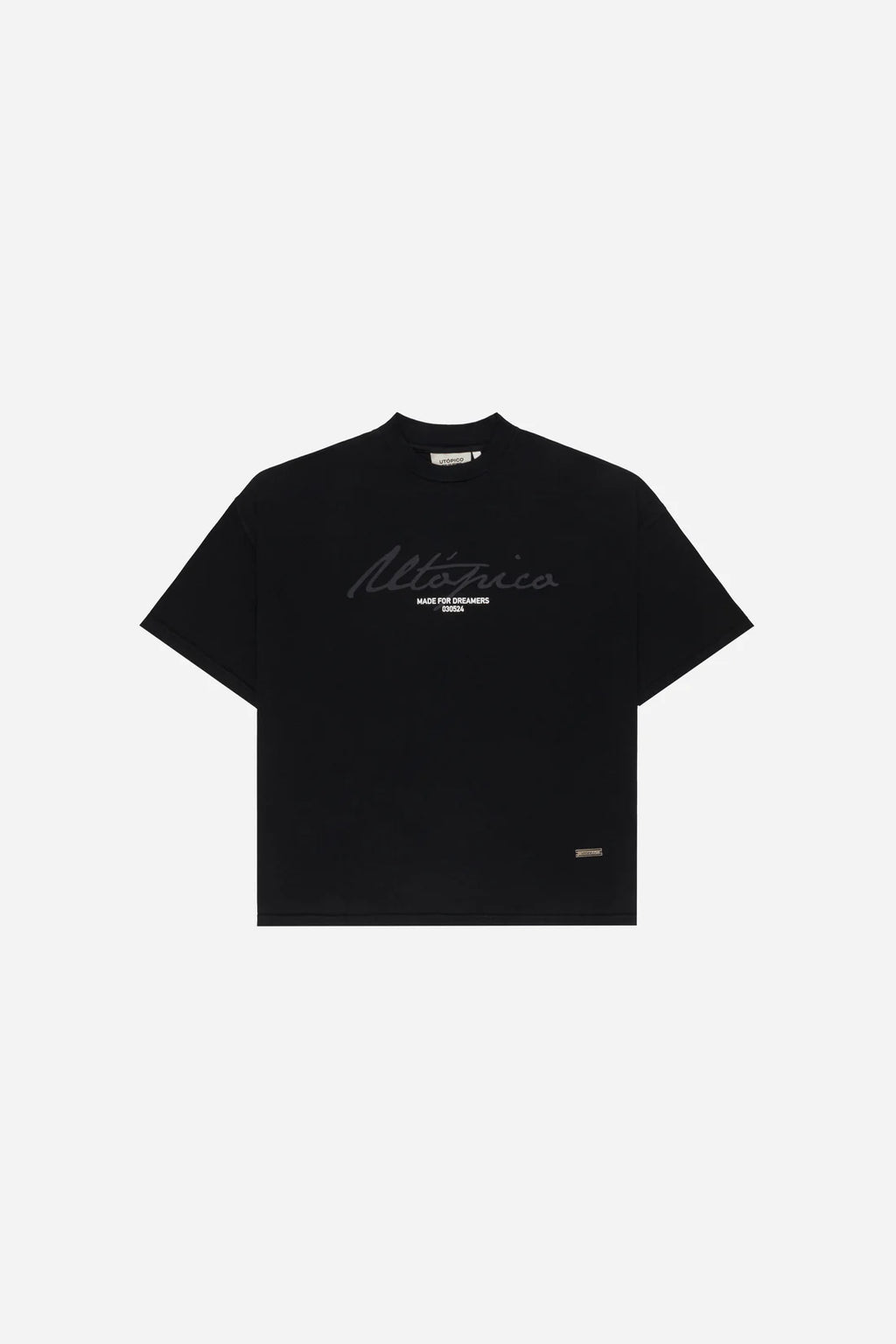 Utópico Camiseta Oversized - Negro