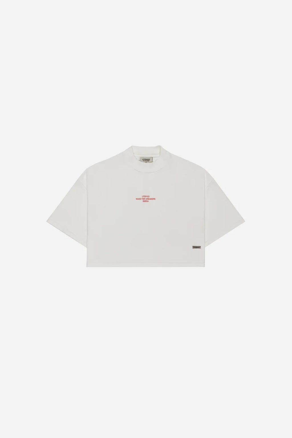 Utópico Camiseta Cropped - Marfil