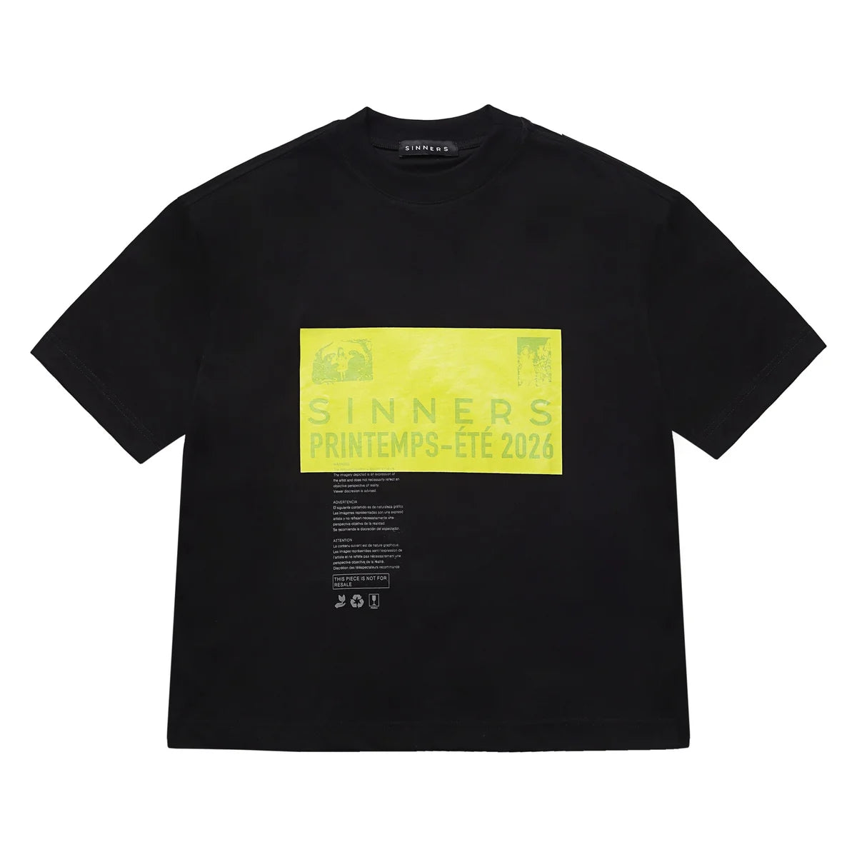 Sinners pre-caucion black t-shirt
