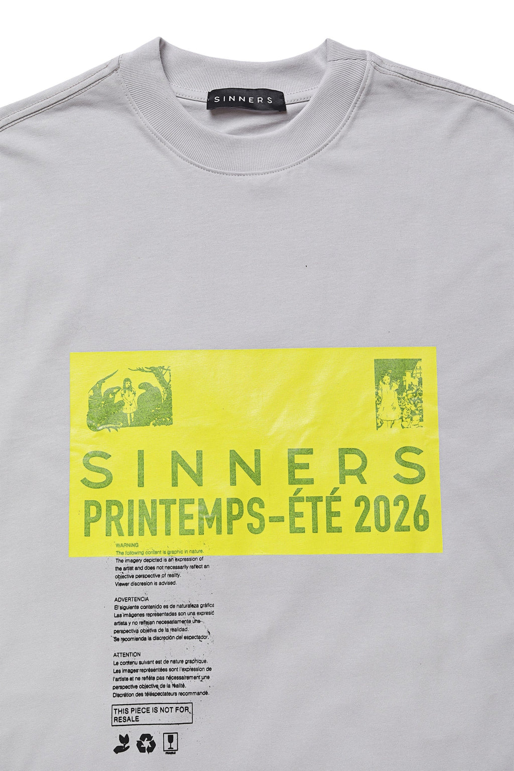 Sinners pre-caucion gray t-shirt