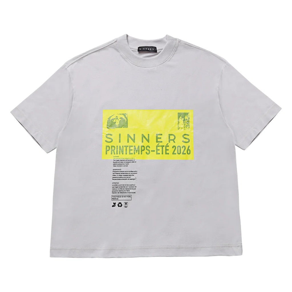 Sinners pre-caucion gray t-shirt