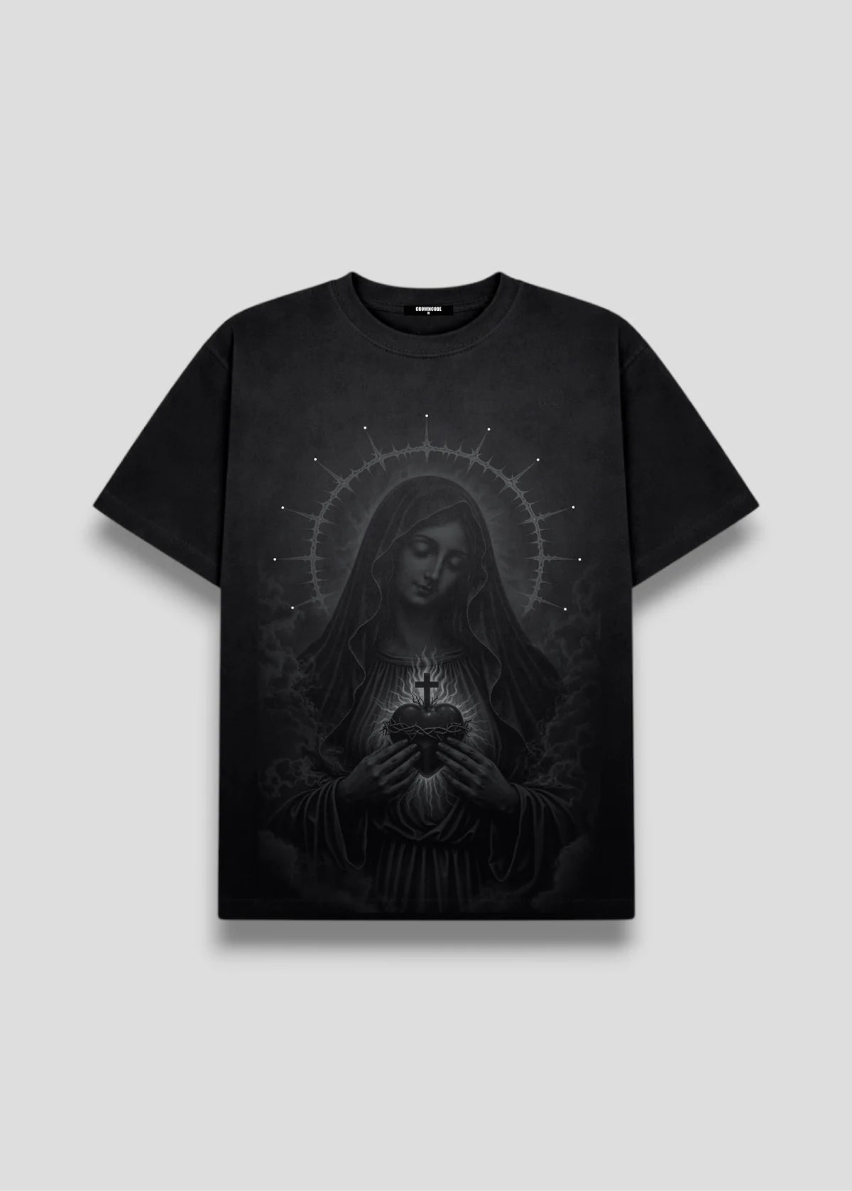 Crowncode camiseta sacred virgin - negro degrade