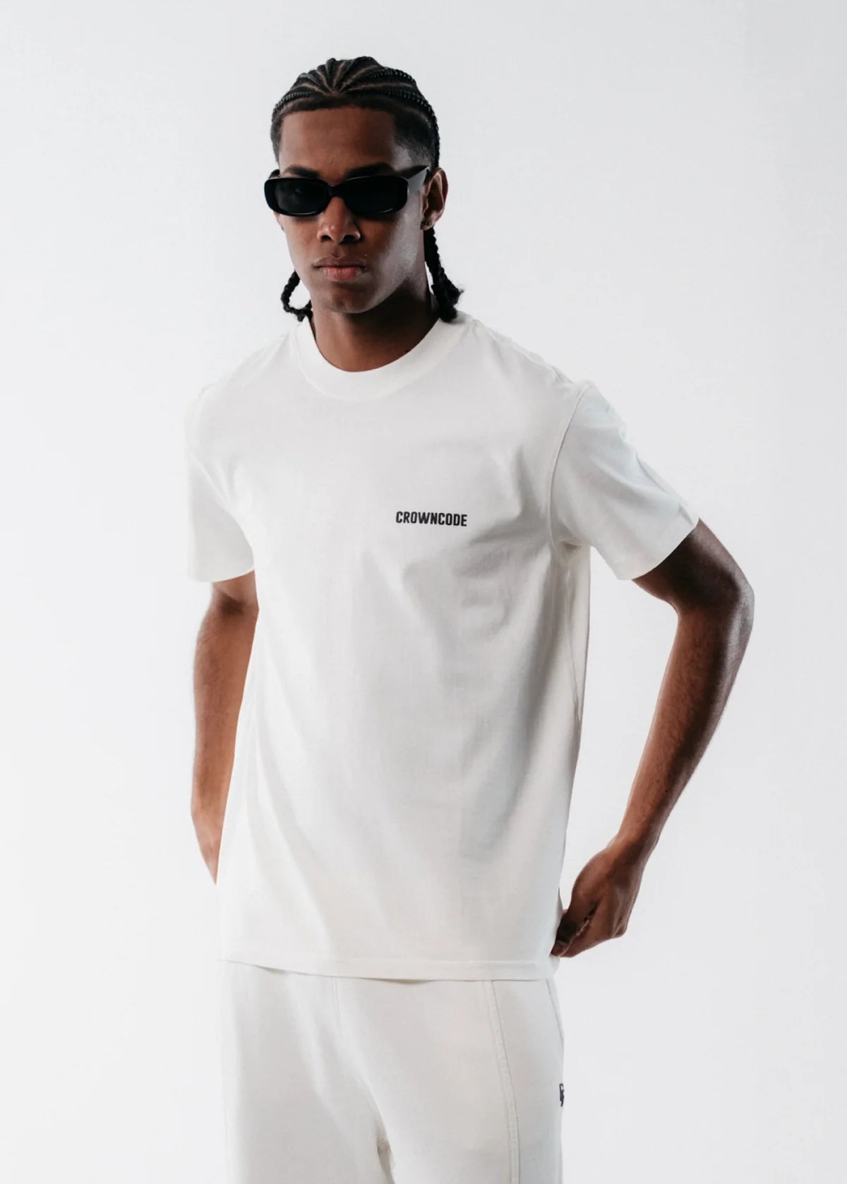 Crowncode Camiseta Regular Fit Básica - Off White