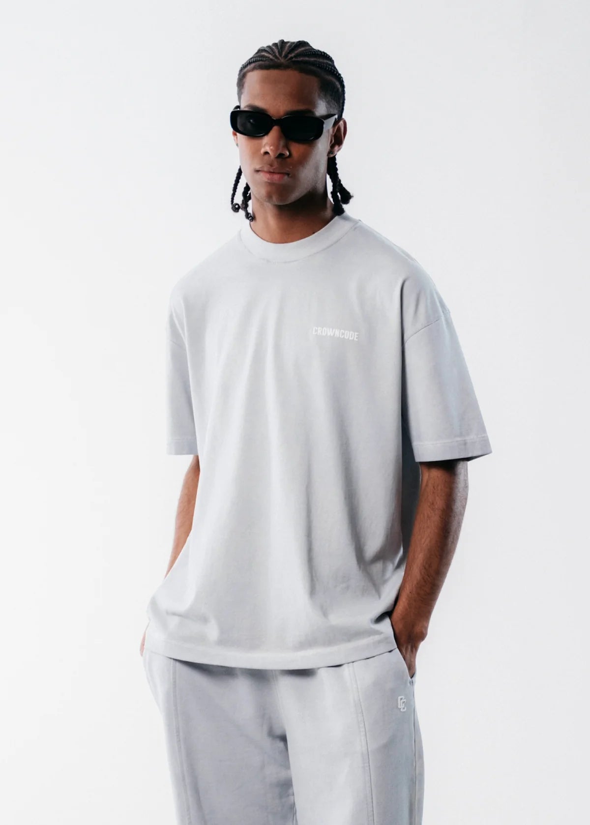 Crowncode Camiseta Icon - Gris Hielo Desgastado